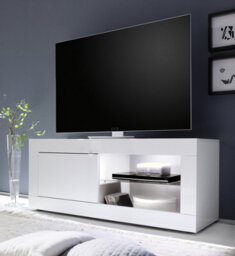 FurniComp LTD Furnicomp Selene 1 Door White Gloss Tv Unit - thumbnail 1