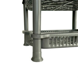 Vivo 4 Tier - Silver Plastic Storage Shelf Shelves Basket Rack Caddy Home Kitchen Veg Fruit - thumbnail 5