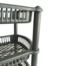 Vivo 4 Tier - Silver Plastic Storage Shelf Shelves Basket Rack Caddy Home Kitchen Veg Fruit - thumbnail 6
