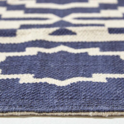 Homescapes Halmstad Blue And White Scandi Style 100% Cotton Printed Rug, 120 X 170 Cm - thumbnail 4