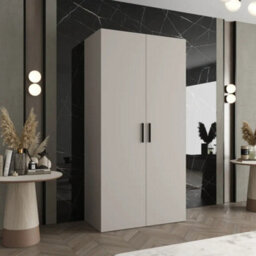 Arte Bari I Hinged Door Wardrobe 100Cm In Cashmere - Elegant, Soft-Close Storage In A Contemporary Neutral - thumbnail 1
