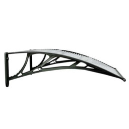 Vidaxl Door Canopy Black And Transparent 80X75 Cm Polycarbonate - thumbnail 5