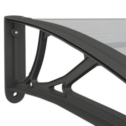 Vidaxl Door Canopy Black And Transparent 80X75 Cm Polycarbonate - thumbnail 6