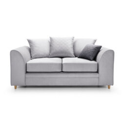 Abakus Direct Chicago Velvet 2 Seater Sofa In Light Grey - thumbnail 1