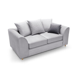 Abakus Direct Chicago Velvet 2 Seater Sofa In Light Grey - thumbnail 4