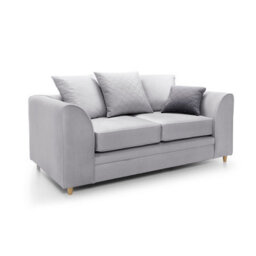 Abakus Direct Chicago Velvet 2 Seater Sofa In Light Grey - thumbnail 2