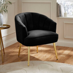 Gfw Pettine Velvet Accent Chair Black - thumbnail 1