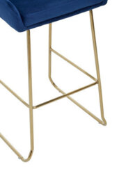 Premier Housewares Tamzin Blue Velvet Bar Chair With Low Arms - thumbnail 5