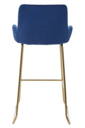 Premier Housewares Tamzin Blue Velvet Bar Chair With Low Arms - thumbnail 2