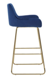 Premier Housewares Tamzin Blue Velvet Bar Chair With Low Arms - thumbnail 3