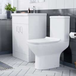 Nes Home 600mm Floorstanding White Basin Vanity & Rimless Close Coupled Toilet Flat Pack - thumbnail 3