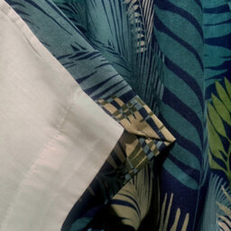 Fusion Tropical Exotic Palm Leaf Print 100% Cotton Multicoloured Eyelet Curtains - thumbnail 4