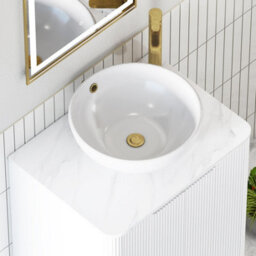 Royal Bathrooms Avenza 800mm Matt White Floor Standing Countertop Bathroom Vanity Unit 2 Drawer With Breeze Basin - thumbnail 7
