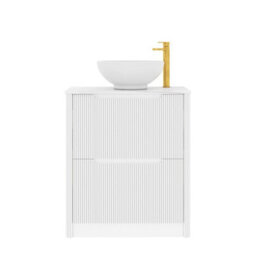 Royal Bathrooms Avenza 800mm Matt White Floor Standing Countertop Bathroom Vanity Unit 2 Drawer With Breeze Basin - thumbnail 6