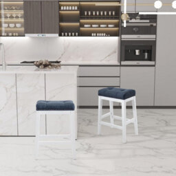 Belofay 30D X 45W X 62H Cm Elegant Counter Height Bar Stools With Cushioned Seat, Solid Wood Legs - thumbnail 3