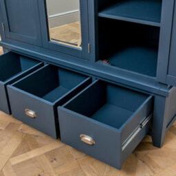 The Furniture Market Westbury Blue Painted Triple 3 Door Mirrored Wardrobe With 3 Drawers - thumbnail 6