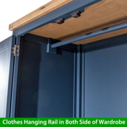The Furniture Market Westbury Blue Painted Triple 3 Door Mirrored Wardrobe With 3 Drawers - thumbnail 7