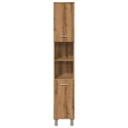 Berkfield Bathroom Cabinet Artisan Oak 30X30X179 Cm Engineered Wood - thumbnail 4