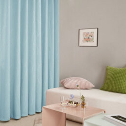 Deconovo Thermal Insulated Blackout Curtains Silver Dotted Line Foil Printed Eyelet Curtains W66 X L72 Inch Light Blue 2 Panels - thumbnail 4