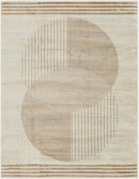 Livabliss Floransa-Geometric Brown Grey Blue Modern Living Dining Bedroom Rug 200 X 275 Cm Easy Care, Non Shedding - thumbnail 1
