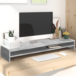 Vidaxl Monitor Stand Concrete Grey 100X24X13 Cm Engineered Wood - thumbnail 2
