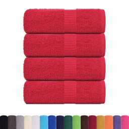 Berkfield Durable Wash Towels 4 Pcs Frogn Red 30X30 Cm 100% Cotton