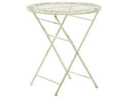 Beliani Garden Bistro Light Green Iron Foldable Round Table 70 Cm - Outdoor Bistro Table - thumbnail 3