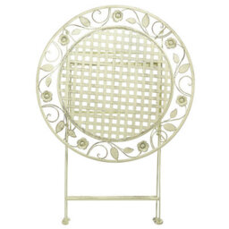 Beliani Garden Bistro Light Green Iron Foldable Round Table 70 Cm - Outdoor Bistro Table - thumbnail 1