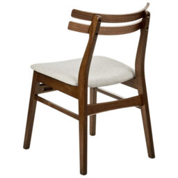 Beliani Set Of 2 Dining Chairs Cynthiana Wood Brown/ Light Beige - thumbnail 6