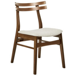 Beliani Set Of 2 Dining Chairs Cynthiana Wood Brown/ Light Beige - thumbnail 4