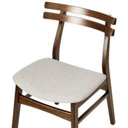 Beliani Set Of 2 Dining Chairs Cynthiana Wood Brown/ Light Beige - thumbnail 7