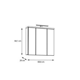 Furniture To Go Veris 3 Door Mirrored Bathroom Cabinet With Integrated Led Lighting - Artisan Oak And Sage Green - thumbnail 7