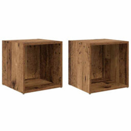 Berkfield Tv Cabinet 2 Pcs Brown 37 X 35 X 37 Cm Engineered Wood - thumbnail 2