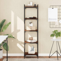 Berkfield Bookcase 5-Tier Brown Oak 40X30X154 Cm Engineered Wood
