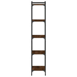 Berkfield Bookcase 5-Tier Brown Oak 40X30X154 Cm Engineered Wood - thumbnail 5