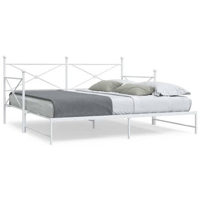 Berkfield Daybed With Trundle Without Mattress White 100X190 Cm Steel - image 1