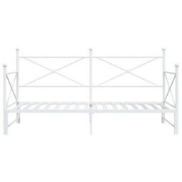 Berkfield Daybed With Trundle Without Mattress White 100X190 Cm Steel - thumbnail 6