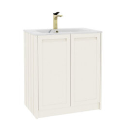 Royal Bathrooms Elmore 700mm Traditional Floor Standing 2 Door Bathroom Vanity Unit With Sintered Stone Basin Sink - Classic White - thumbnail 6
