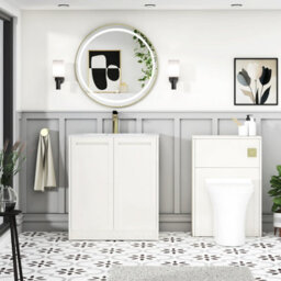 Royal Bathrooms Elmore 700mm Traditional Floor Standing 2 Door Bathroom Vanity Unit With Sintered Stone Basin Sink - Classic White - thumbnail 4