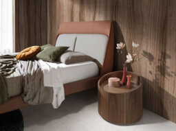 Angel Cerda Stylish Walnut And Black Steel Bedside Table For Modern Bedrooms - thumbnail 2