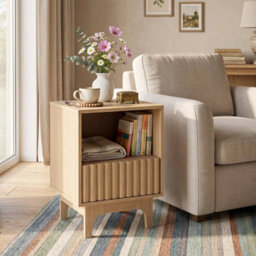 Modern Wooden Night Stand With Mid Century Elevated Legs - thumbnail 5