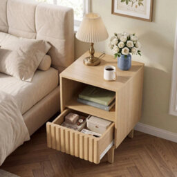 Modern Wooden Night Stand With Mid Century Elevated Legs - thumbnail 3