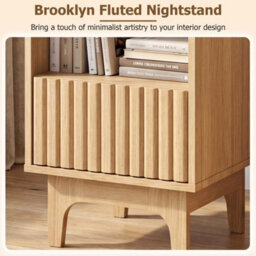Modern Wooden Night Stand With Mid Century Elevated Legs - thumbnail 4