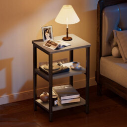 Precision Synergie Industrial Adjustable Bedside Table, 3-Tier Shelves, Grey, 37X30X59.4/62.4/65.4 Cm - thumbnail 7