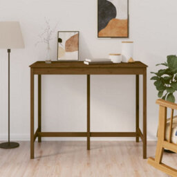 Berkfield Bar Table Honey Brown 140X80X110 Cm Solid Wood Pine