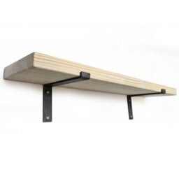 Toolty Rustic Handmade Wall Shelf, Wall Mounted, 50Cm X 14.5Cm Down Design, Unprimed, Handcrafted Vintage Style - thumbnail 5