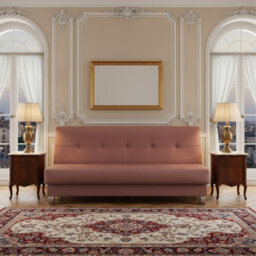 Enduro Xi Click Clack Sofa Bed Wooden Frame Foam Mattress Ideal For Living Room 195X90X85 Cm Pink - thumbnail 2