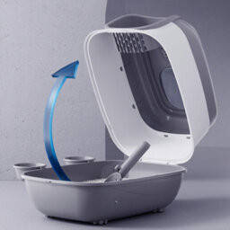 Living And Home Large Enclosed Cat Litter Box With Uv Sterilizer Lamp - thumbnail 3