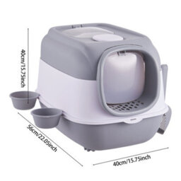 Living And Home Large Enclosed Cat Litter Box With Uv Sterilizer Lamp - thumbnail 6