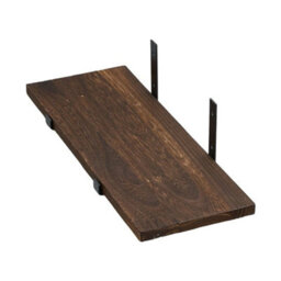 A Dark Wood - 6-Board + 12 Brackets Wooden Floating Shelves Set Wall Mount Display Shelf With Metal Brackets - thumbnail 3